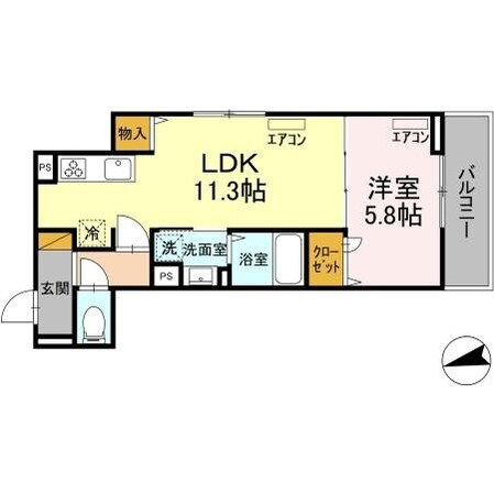 仮）D-room弁天3丁目　Bの物件間取画像